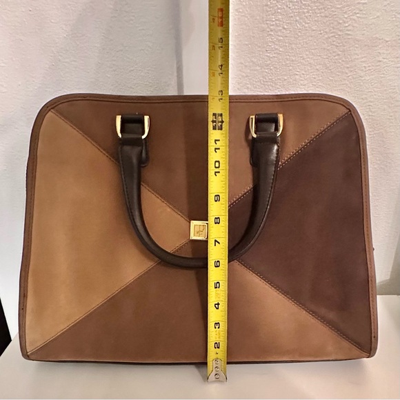 VTG Diane Von Furstenburg Faux Suede Leather Purse Handbag Tote Weekend Luggage - Picture 13 of 16